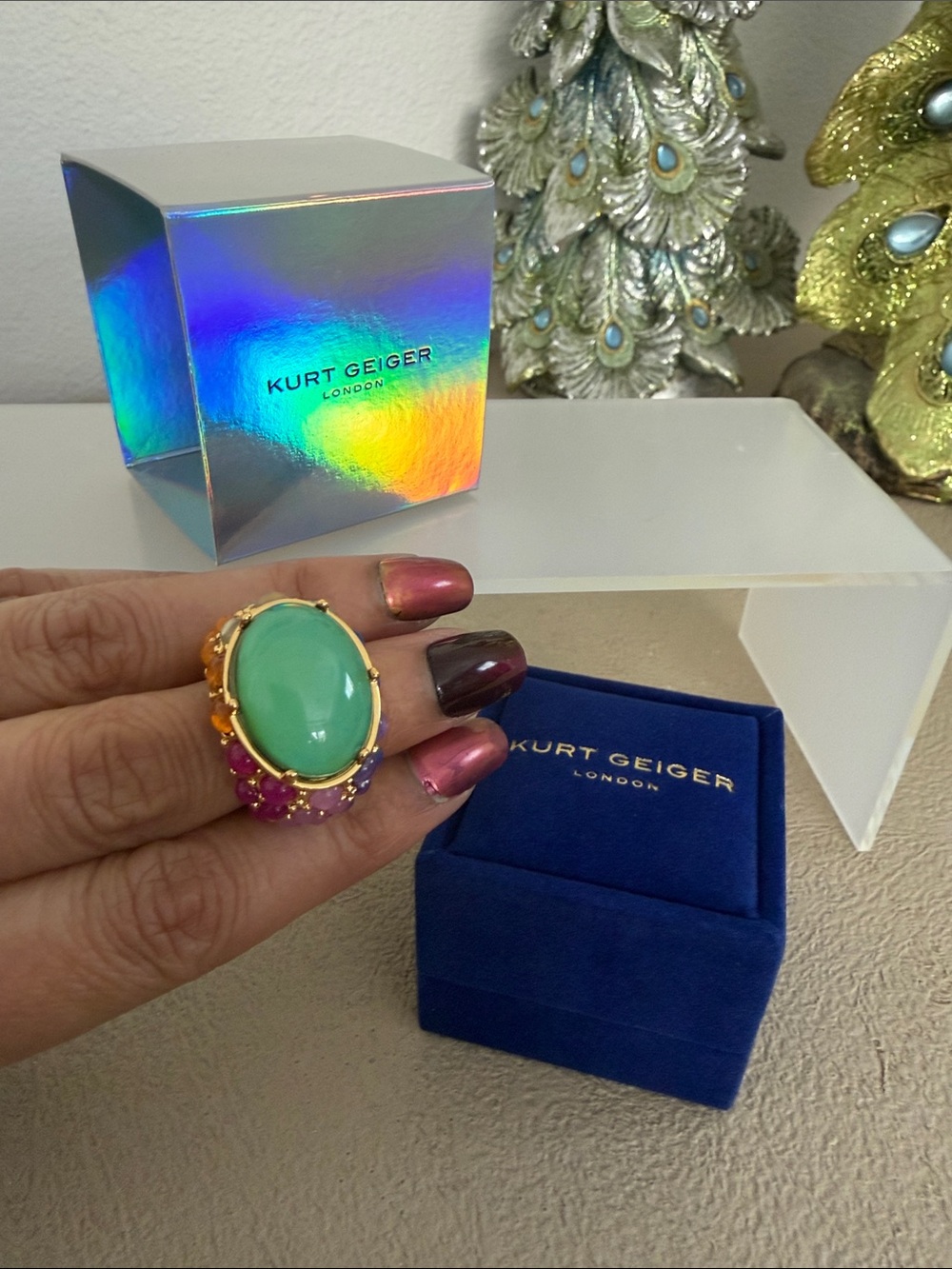 Kurt Geiger Gold-Tone Mood Ring - Picture 5 of 6